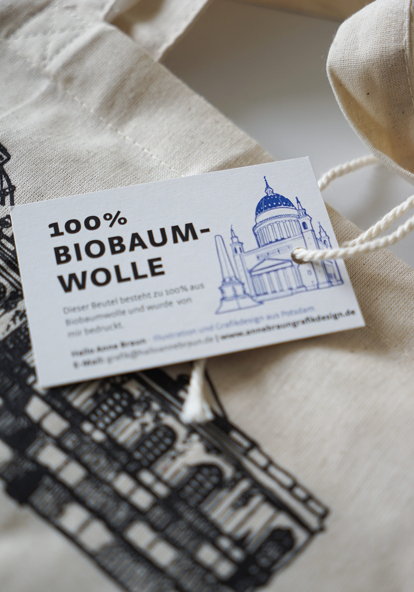 Stoffbeuetel Potsdam Anne Braun Biobaumwolle Stoffbeuetel Potsdam Anne Braun Biobaumwolle